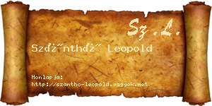 Szánthó Leopold névjegykártya